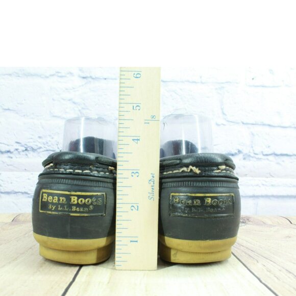 LL Bean Black Rubber Slip On Unlined Moccasin Gumshoes Duck Boots Size 9 M - Picture 6 of 10
